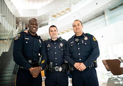 Three Officers on UNT Dallas Campus