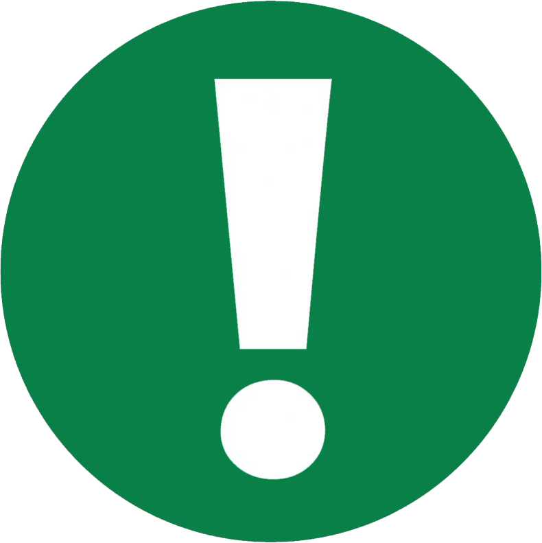 Exclamation Mark in green circle - 404 icon