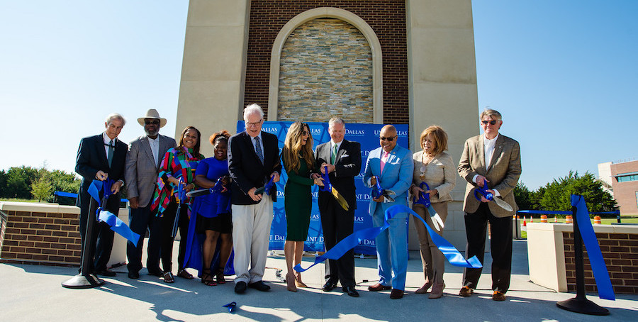 VIPs cutting ribbon at ryan tower