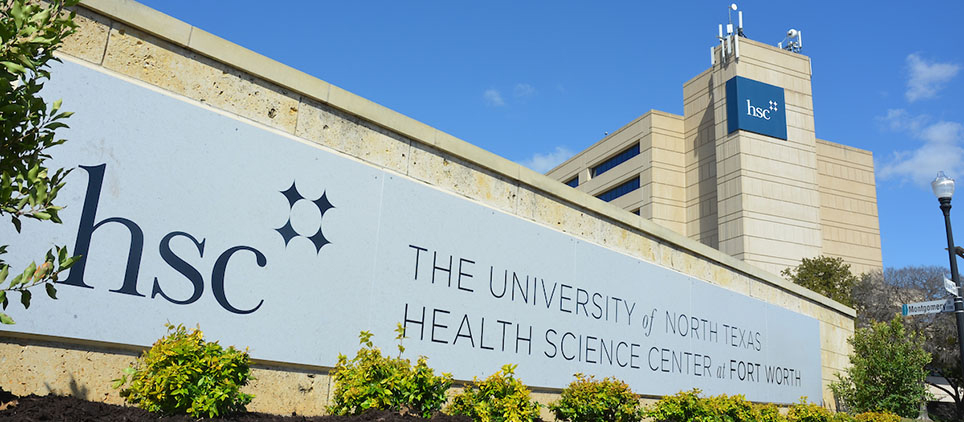 Photo of the University of North Texas Health Science Center at Fort Worth's entrance sign