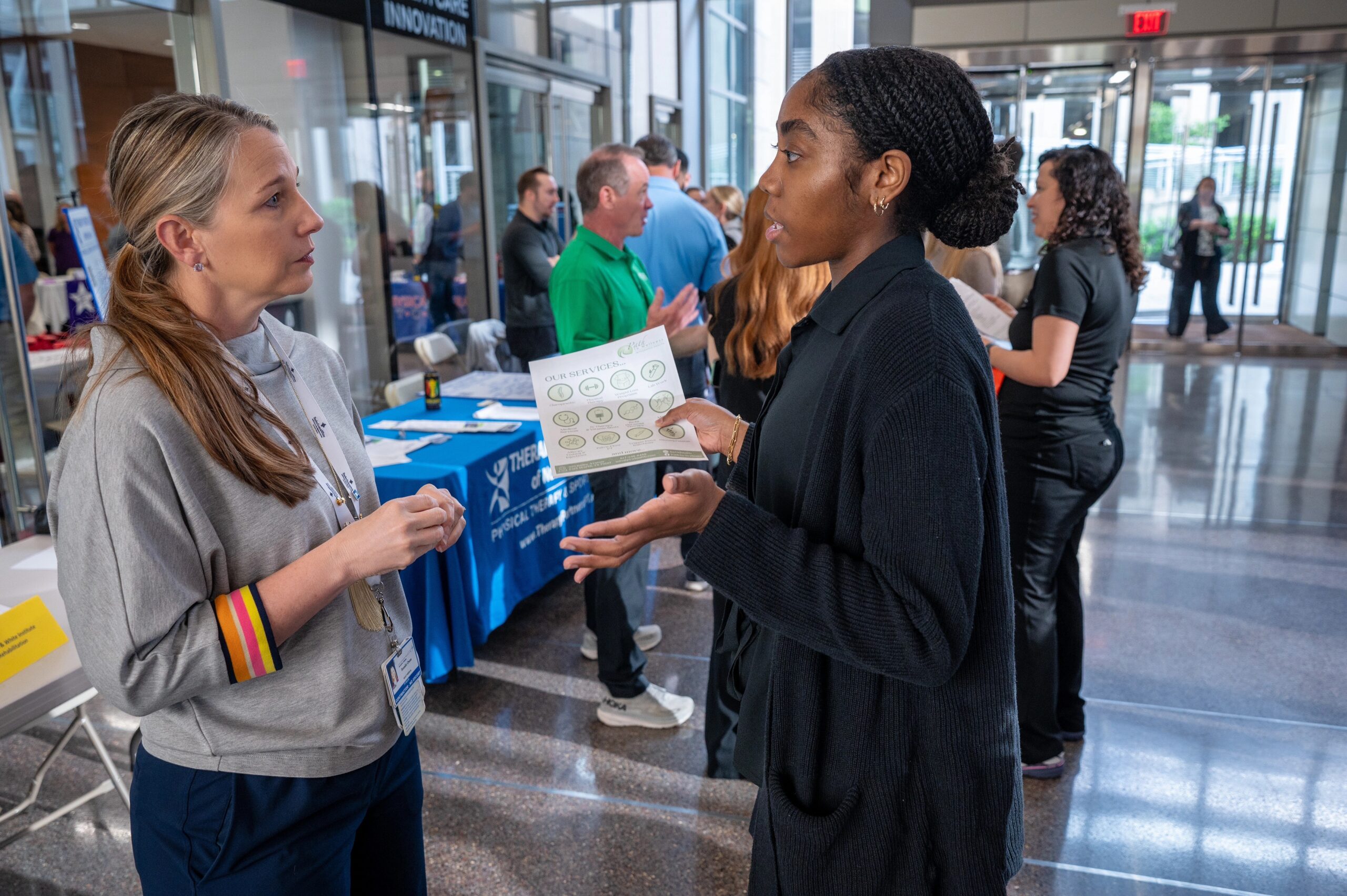 Physical therapy career fair attendee