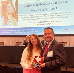 HSC's Quincey Quinn with Dr. Damon A. Schranz