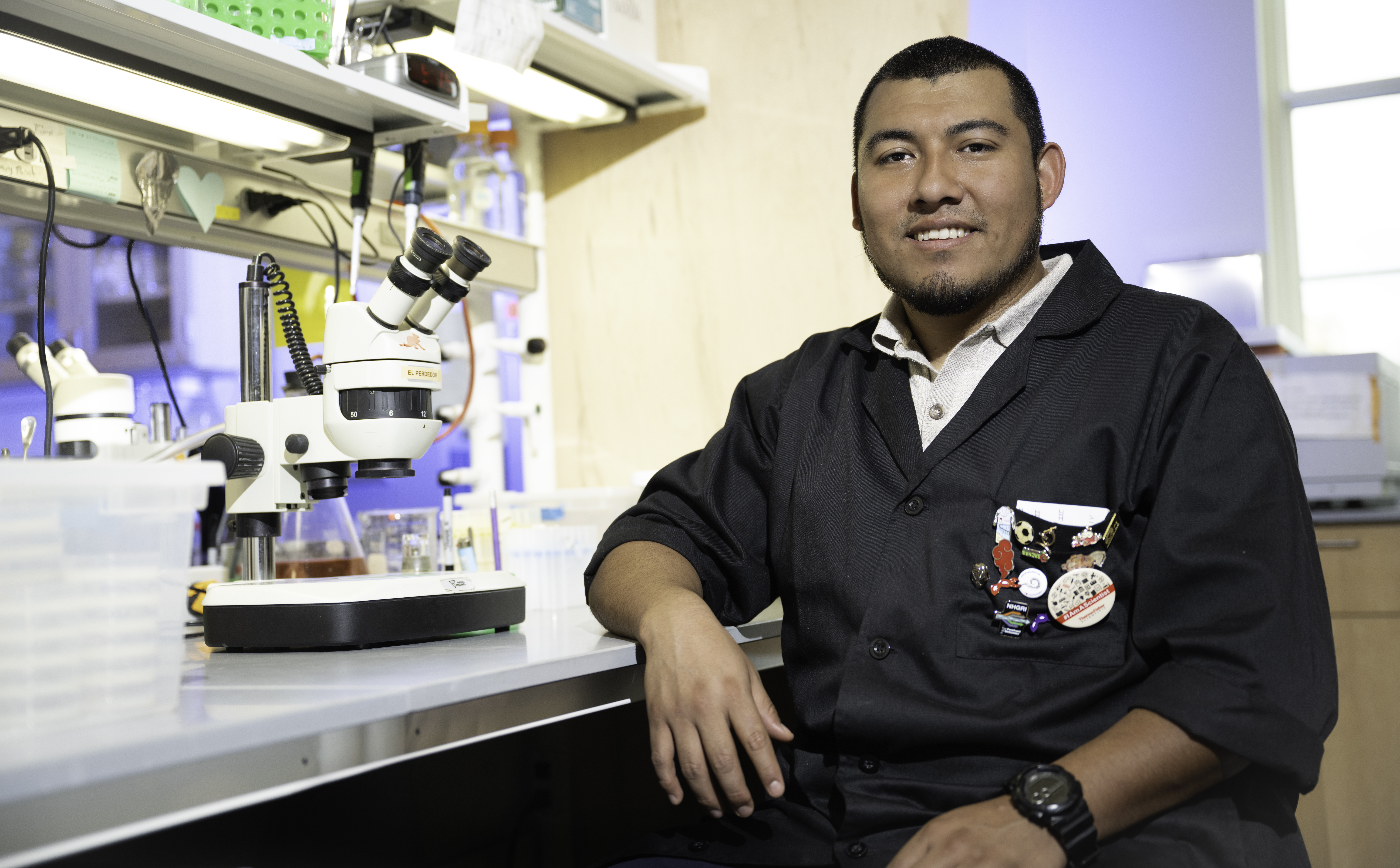 Photo of UNT's Jose Robledo in one of the lab's in the College of Science