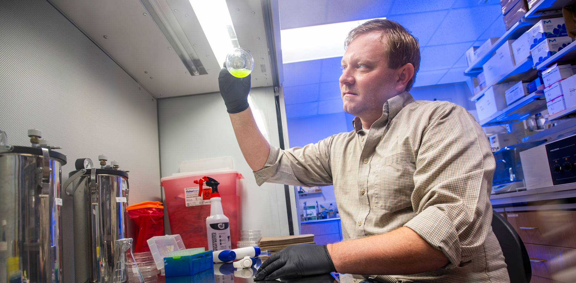 Pictured: UNT's Dr. Calvin Henard, an assistant professor of microbiology and a researcher at the BioDiscovery Institute 