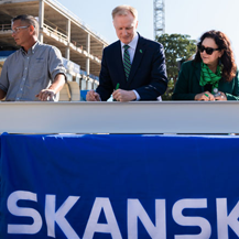 UNT Science Technology Building beam completion signing event 