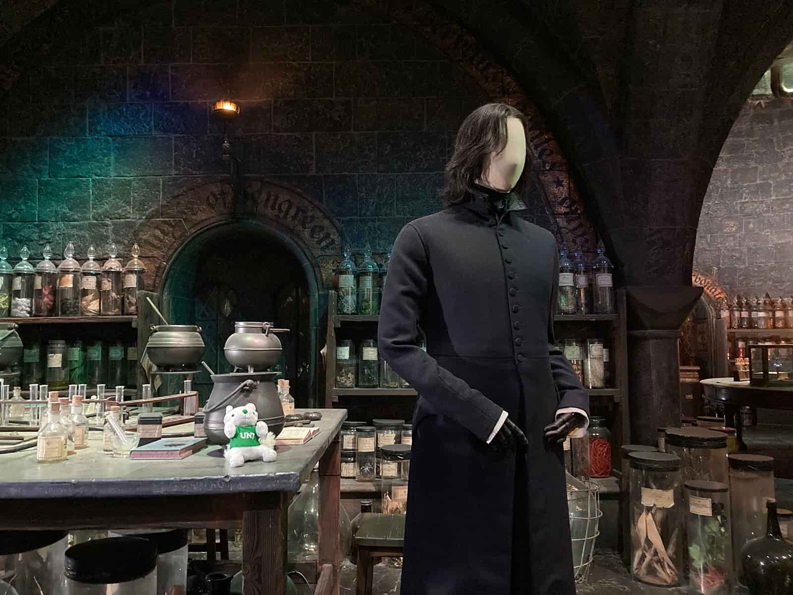 UNT students visit Professor Snape's potions classroom in the Harry Potter exhibit at Warner Bros. Studios, London, England 