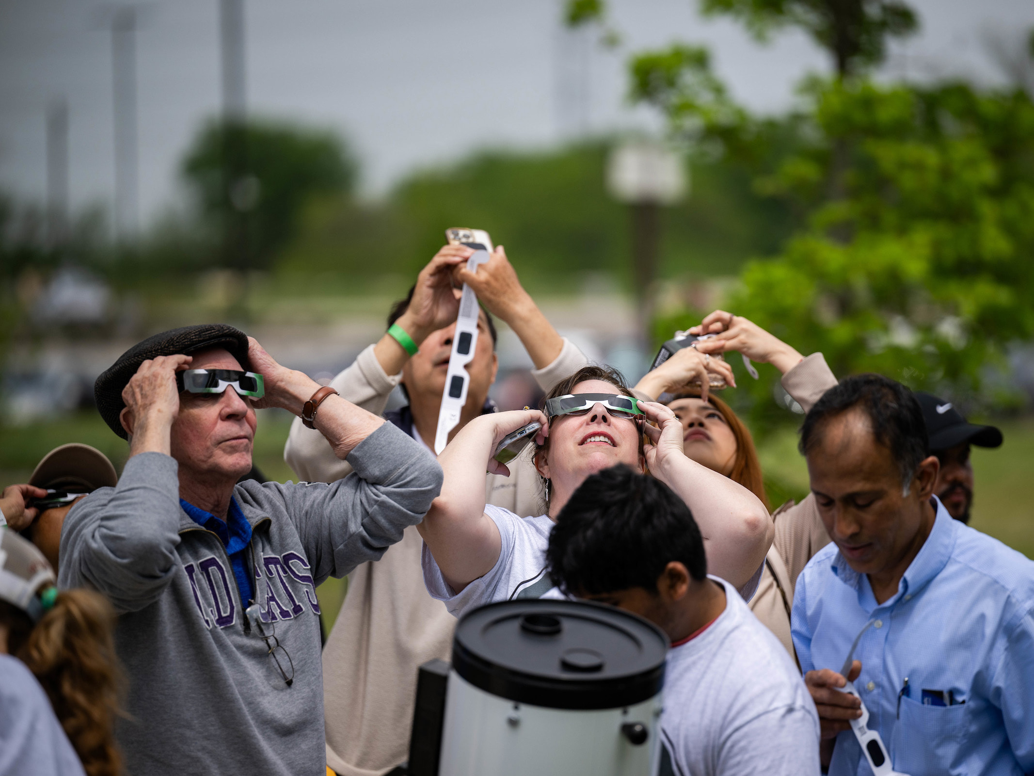 A group enjoying the eclipse at UNT at Frisco's campus