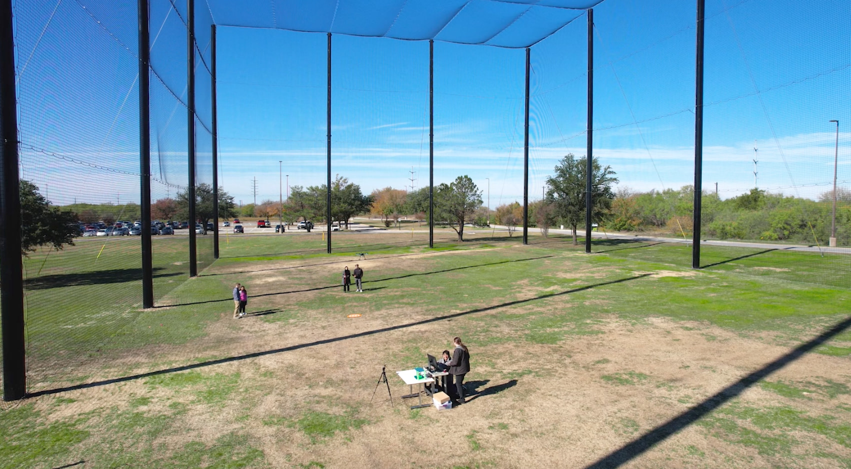 UNT's outdoor netted drone facility