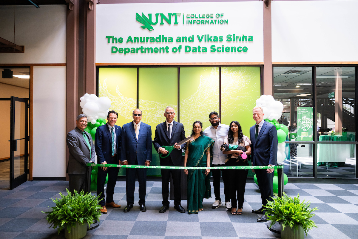 Photo of the UNT The Sinha Innovation Lab for Data Science ribbon cutting ceremony