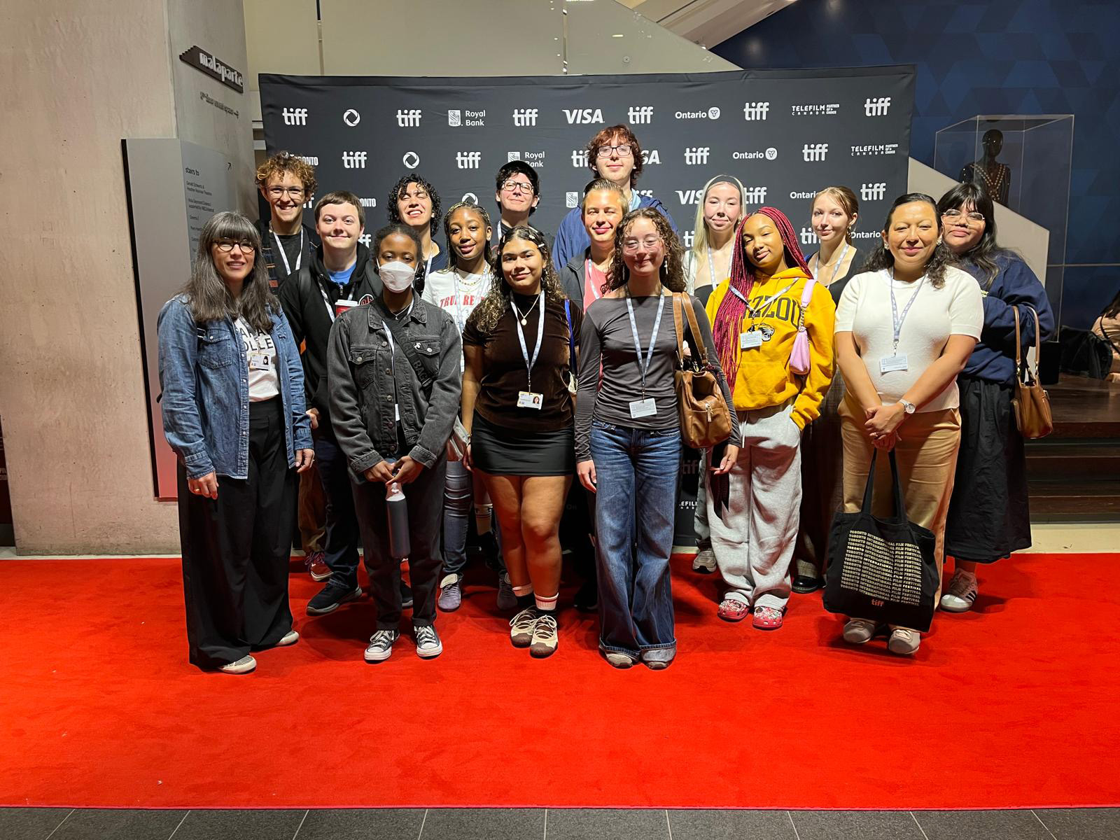 Photo of UNT students and faculty at a red carpet event at 2025 Toronto International Film Festival 
