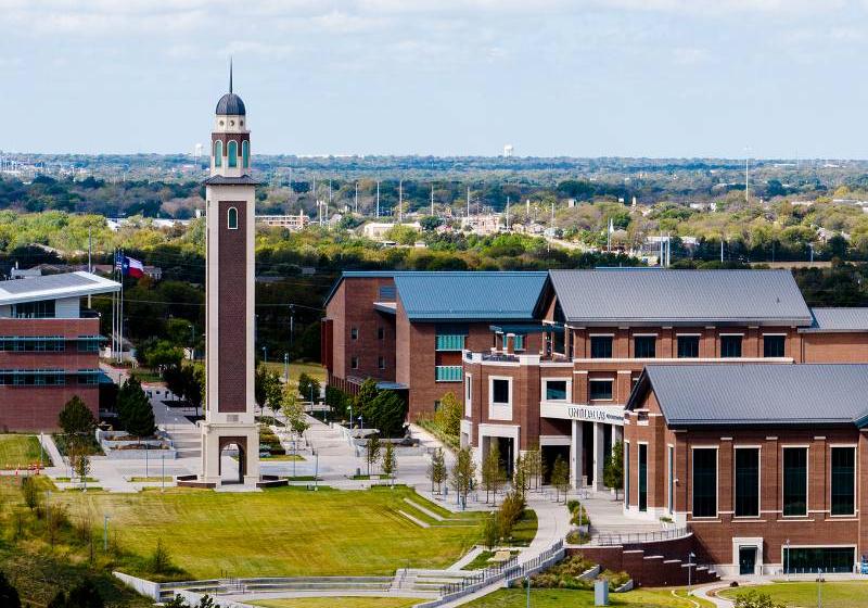 UNT Dallas sits in the heart of southern Dallas, surrounded by miles of undeveloped land that will fuel business, job and economic growth Aerial photo of the UNT Dallas Campus
