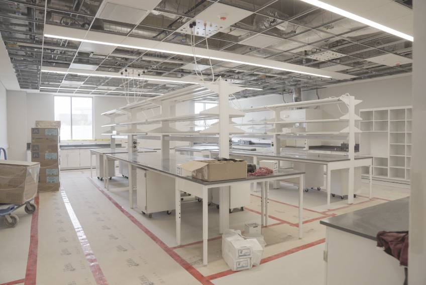 Photo of one of the new research labs that will highlight the state-of-the-art UNT Dallas STEM facility 