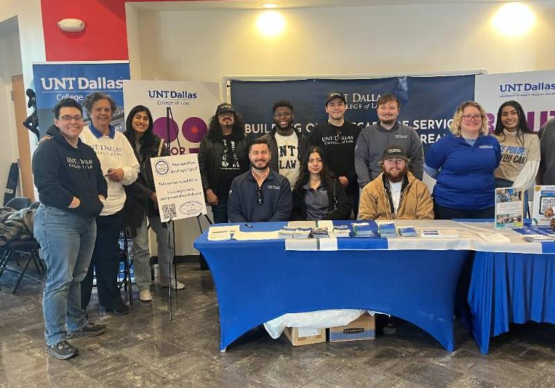 A phot of UNT Dallas and UNT Dallas College of Law Students and Employees Spreading the Word about "Realize the Dream" at MLK Day Festivities on Jan. 19, 2026 at the South Dallas Cultural Center