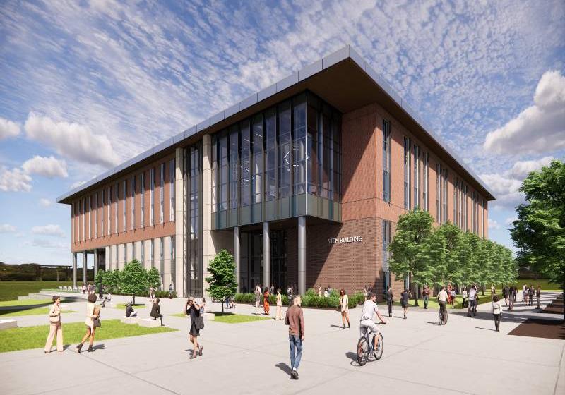 An architectural rendering of the new state-of-the art UNSTEM building set to open in December 2025 for the spring 2026 semester. 