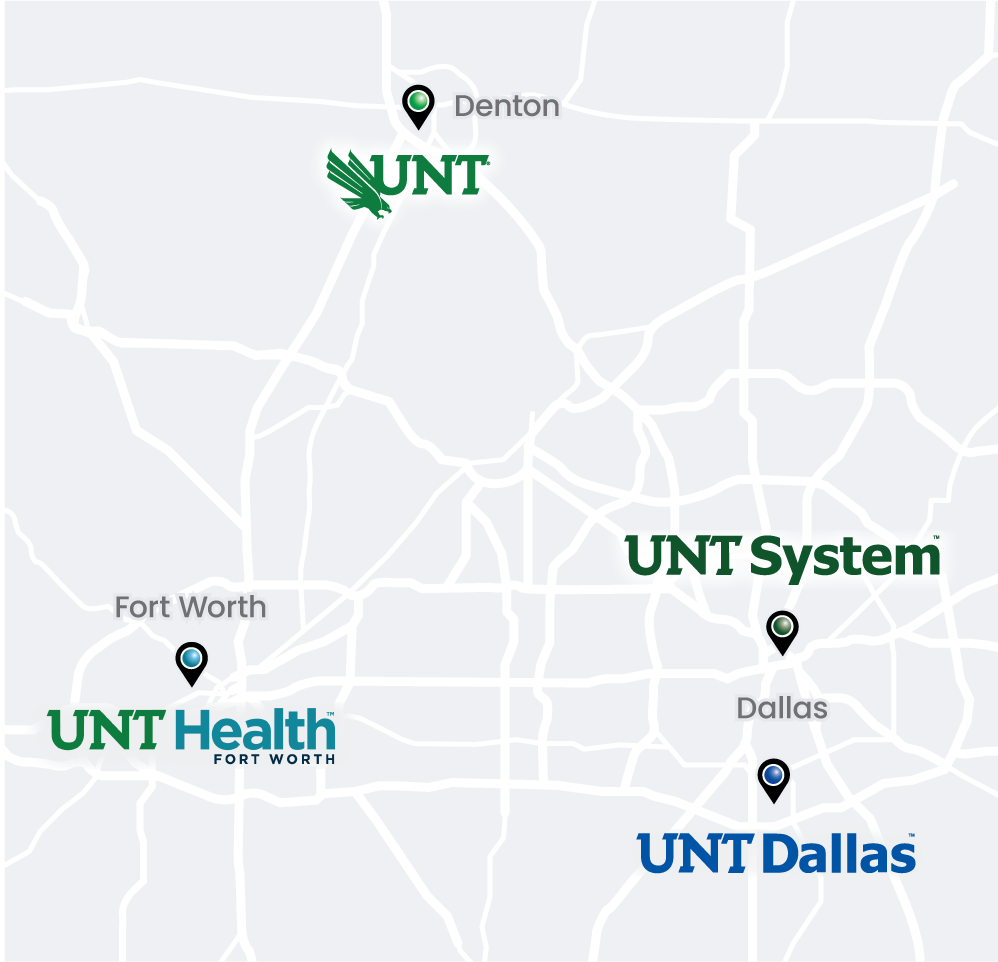 DFW Map of UNT System Campus Locations