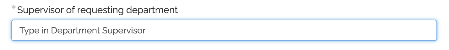 Type in department supervisor