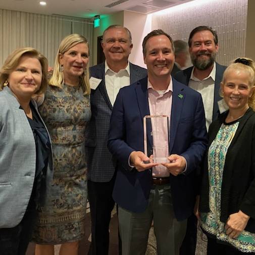 Dan Tenney named CFO of the Year for Higher Education, posed with his wife Crystal, Chancellor Lesa Roe (left), Board Chair Laura Wright and husband Randy Wright and Chief Communications Officer Paul Corliss Dan Tenney named CFO of the Year for Higher Education, posed with his wife Crystal, Chancellor Lesa Roe (left), Board Chair Laura Wright and husband Randy Wright and Chief Communications Officer Paul Corliss